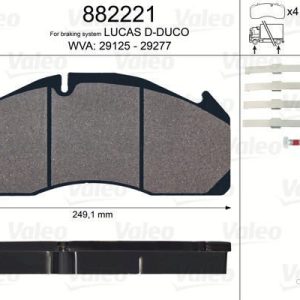 VALEO 882221 Jeu de plaquettes frein OPTIPACK contact signal d’usure exclu avec kit vis fixation VOLVO: FH, FL 3276428822211 VALEO 882221 Jeu de plaquettes frein OPTIPACK contact signal d’usure exclu avec kit vis fixation VOLVO: FH, FL 3276428822211