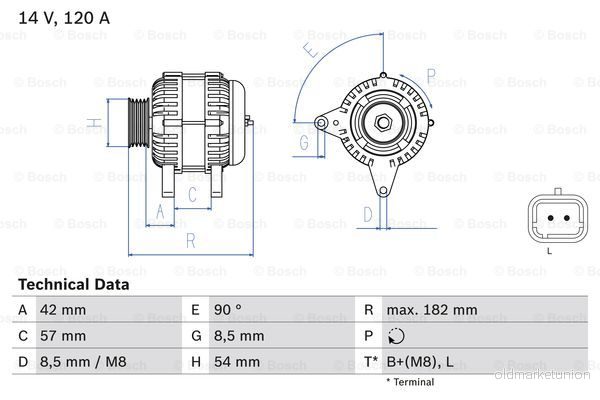 BOSCH 0 986 049 810 Alternateur 14V 125A RENAULT: MEGANE 2 Kombi, CLIO 2, DACIA: Sandero I, Logan I MCV, Berline, NISSAN: MICRA 3 4047024666481