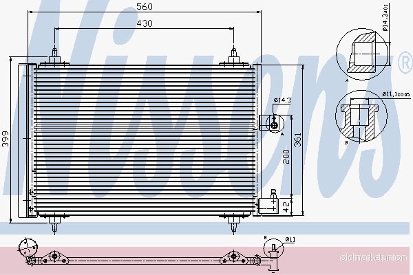 Kondensor, klimatanläggning Nissens 94534 5707286256811