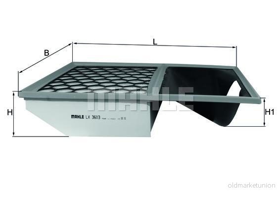 MAHLE ORIGINAL LX 3603 Filtre à air 75,0 318 399,5 Cartouche filtrante IVECO: DAILY V Van / Break, 6 Pritsche/Fahrgestell 4009026933107