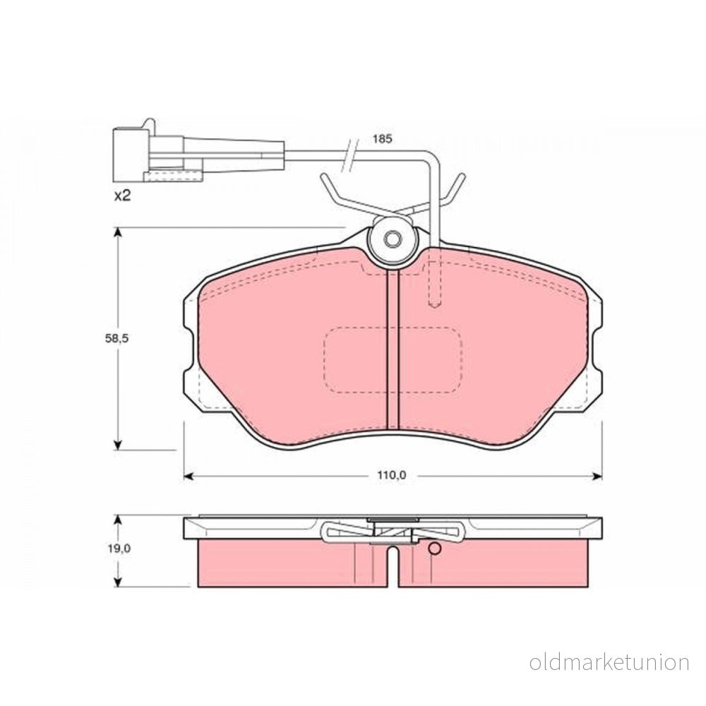 TRW GDB1095 Jeu de plaquettes frein contact signal d'usure inclus avec vis d'étrier accessoires ALFA ROMEO: 164 3322936410959
