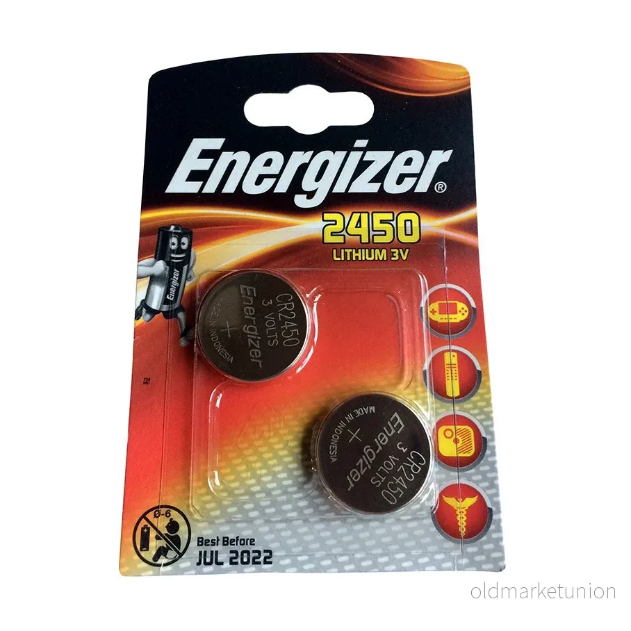 Energizer Lithium Knappcellsbatteri CR2450 - 3V - 2-pack Torrbatterier 7638900381795