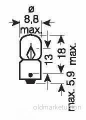 Osram Original Glödlampa Bax 2W 12 V - 1-pack