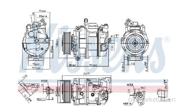 Kompressor, klimatanläggning Nissens 890173 5707286403390
