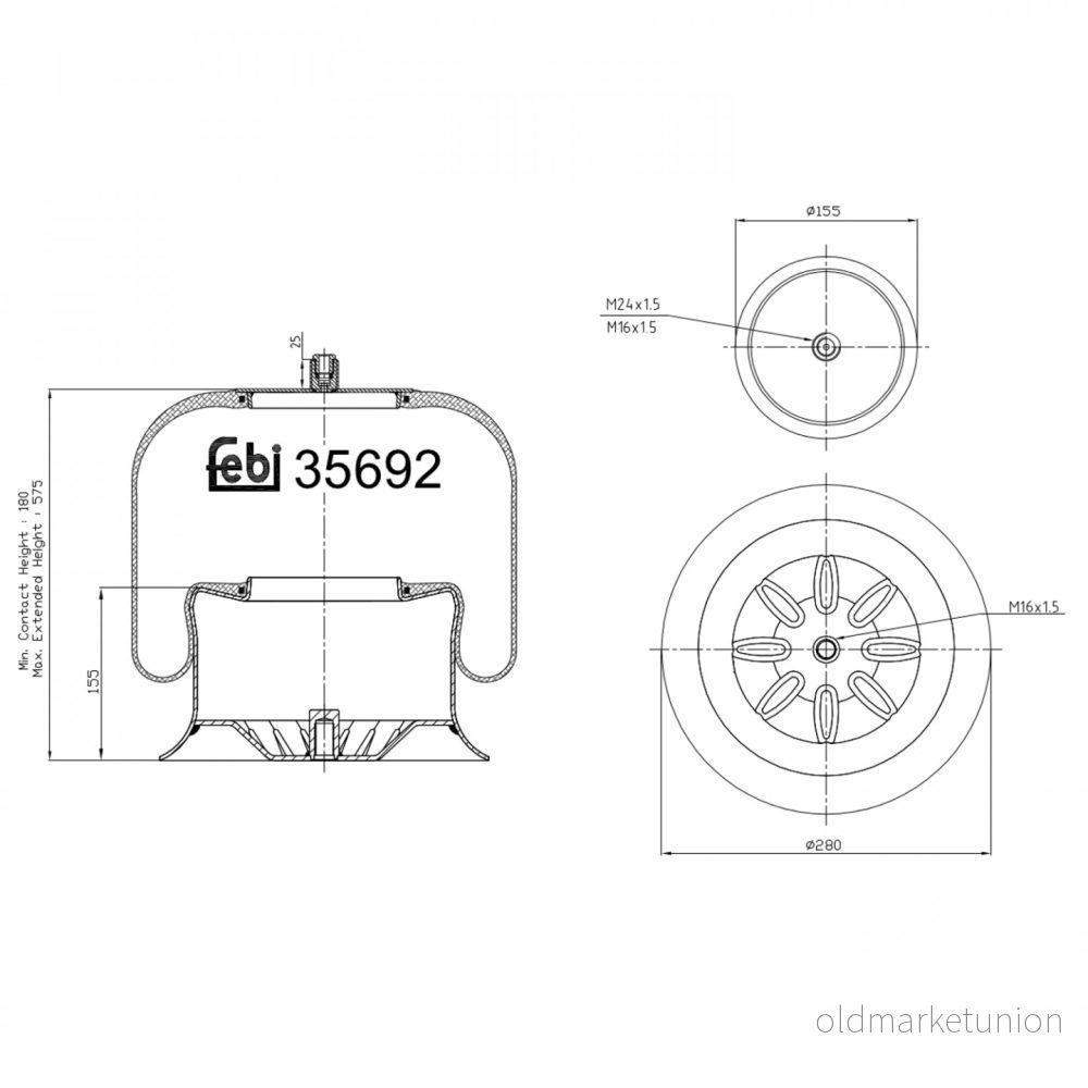 FEBI BILSTEIN 35692 Bälgar, Luftfjädring 4027816356929