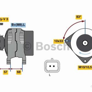 BOSCH 0 986 080 960 Alternateur 14V 95A RENAULT: CLIO 2, Kangoo I, I Express, DACIA: Sandero Logan Berline, NISSAN: Kubistar Van 4047024837270