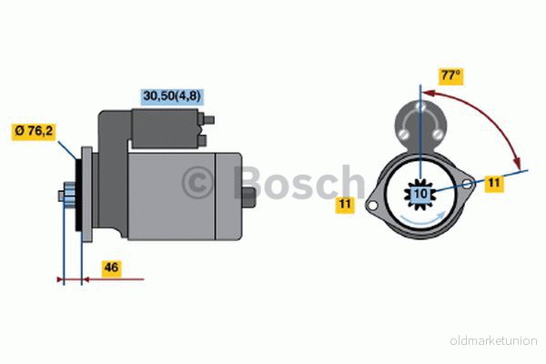 BOSCH Startmotor 0 986 020 280 AUDI; SEAT; SKODA; VW 3165143526590