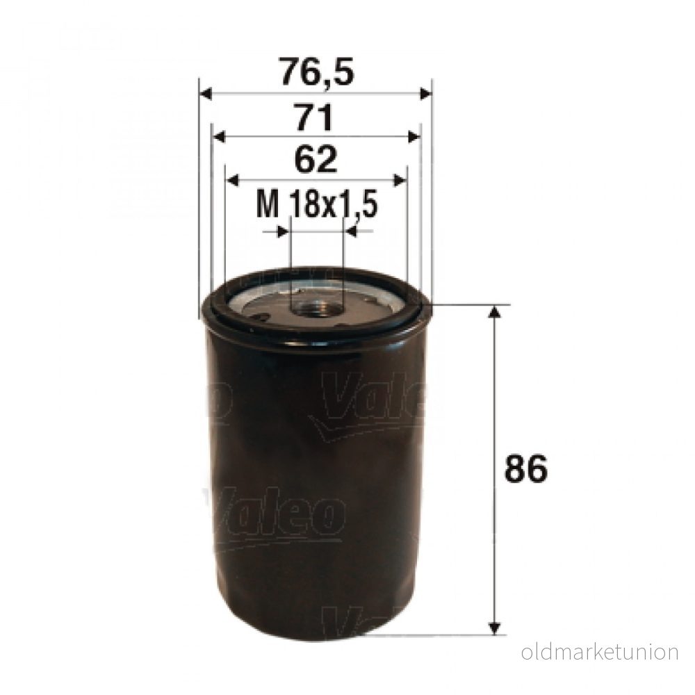 VALEO 586010 Filtre à huile M18x1.5 vissé OPEL: Tigra Coupe, Corsa C 3/5 portes, Zafira A, CHEVROLET: Captiva, Cruze Berline, Nubira Break 3276425860100