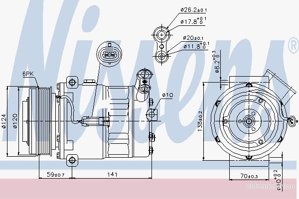 Kompressor, klimatanläggning Nissens 89343 5707286358522