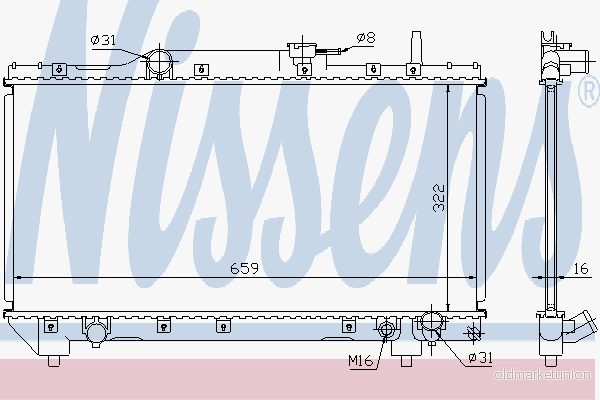 NISSENS 64837A radiateur du moteur Aluminium 322 659 16 Grille de soudée TOYOTA: Carina E Berline, 5 portes