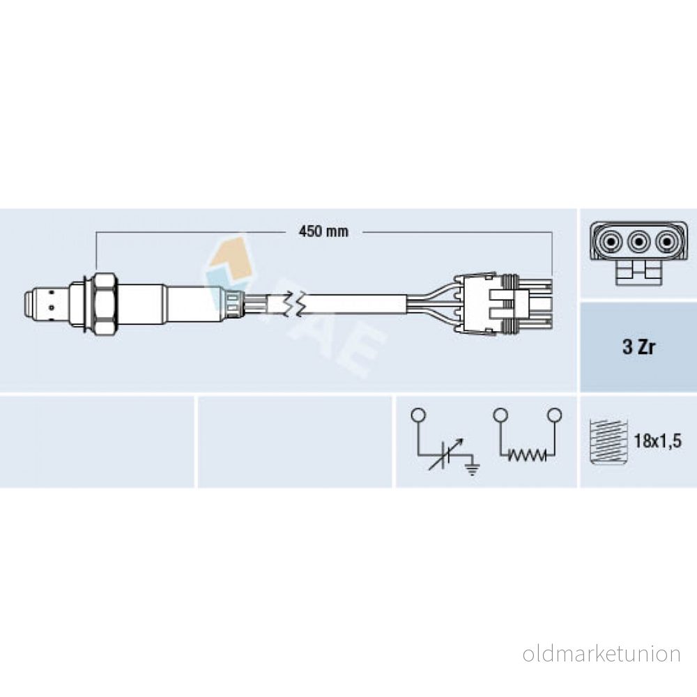 FAE 77117 Sonde lambda devant le catalyseur de régulation RENAULT: CLIO 1, Rapid, Super 5 3/5 portes 8435050618486