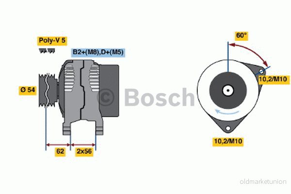 BOSCH 0 986 047 330 Alternateur 14V 120A OPEL: Meriva A, Corsa C 3/5 portes, Astra H GTC 3165144046103