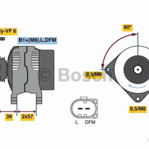BOSCH 0 986 080 600 Alternateur 14V 140A VOLKSWAGEN: Golf 5, Polo IV 3/5 portes, V AUDI: A3 Sportback, A1 portes 4047024797987