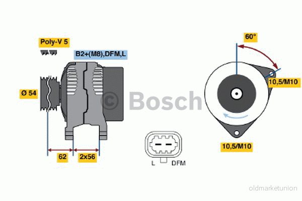 BOSCH 0 986 049 020 Alternateur 14V 100A OPEL: Corsa D 3/5 portes, Astra H Meriva A, VAUXHALL: Mk5 4047024344235