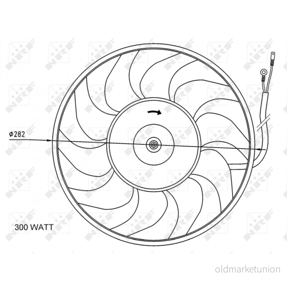 NRF 47072 Ventilateur Moteur 280 12 300 sans cadre du véntilateur radiateur (encadrement) AUDI: 80 B4 Berline, Avant, A6 C4 Avant