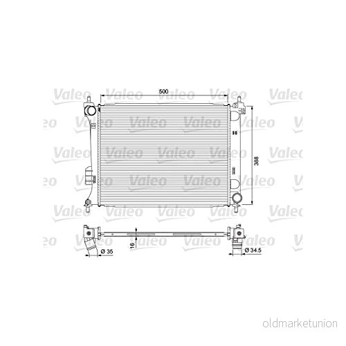 VALEO 701729 radiateur du moteur Aluminium 500 388 16 sans cache Grille de soudée HYUNDAI: i20 I 3/5 portes 3276427017298