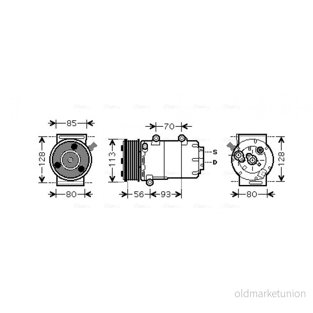 PRASCO FDAK416 Compresseur De Climatisation VS16 PAG 46 YF 1234yf, R 134a FORD: S Max Mk1, Galaxy Mk2 MPV, MONDEO 4 Turnier, VOLVO: S80 II 4045385192663