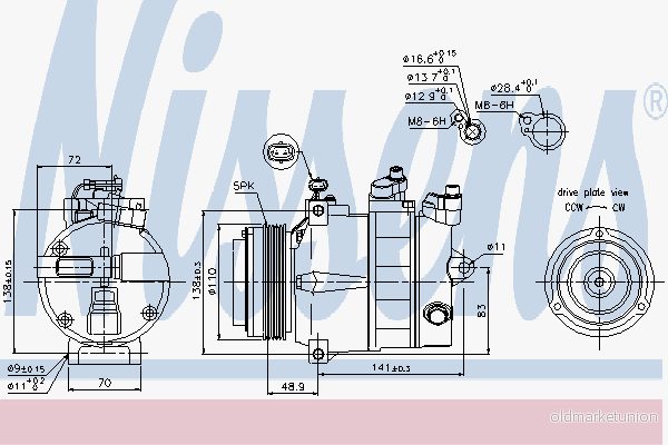 Kompressor, klimatanläggning Nissens 89031 5707286349032
