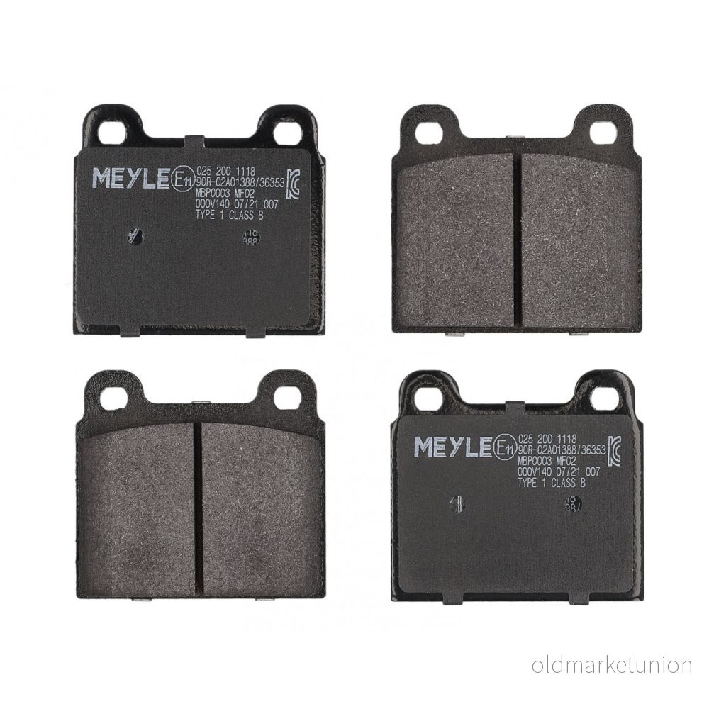 MEYLE 025 200 1118 Jeu de plaquettes frein ORIGINAL Quality Essieu avant contact signal d'usure exclu avec tôle anti bruit 4040074059739