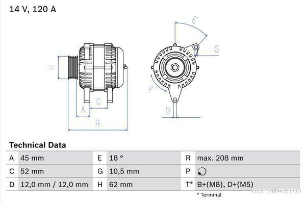Generator BOSCH 0 986 049 400 4047024607965