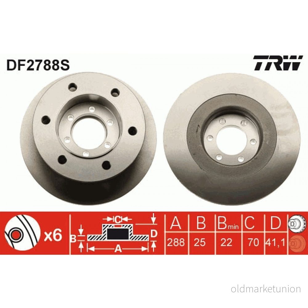 Bromsskiva Trw DF2788S 3322937335442