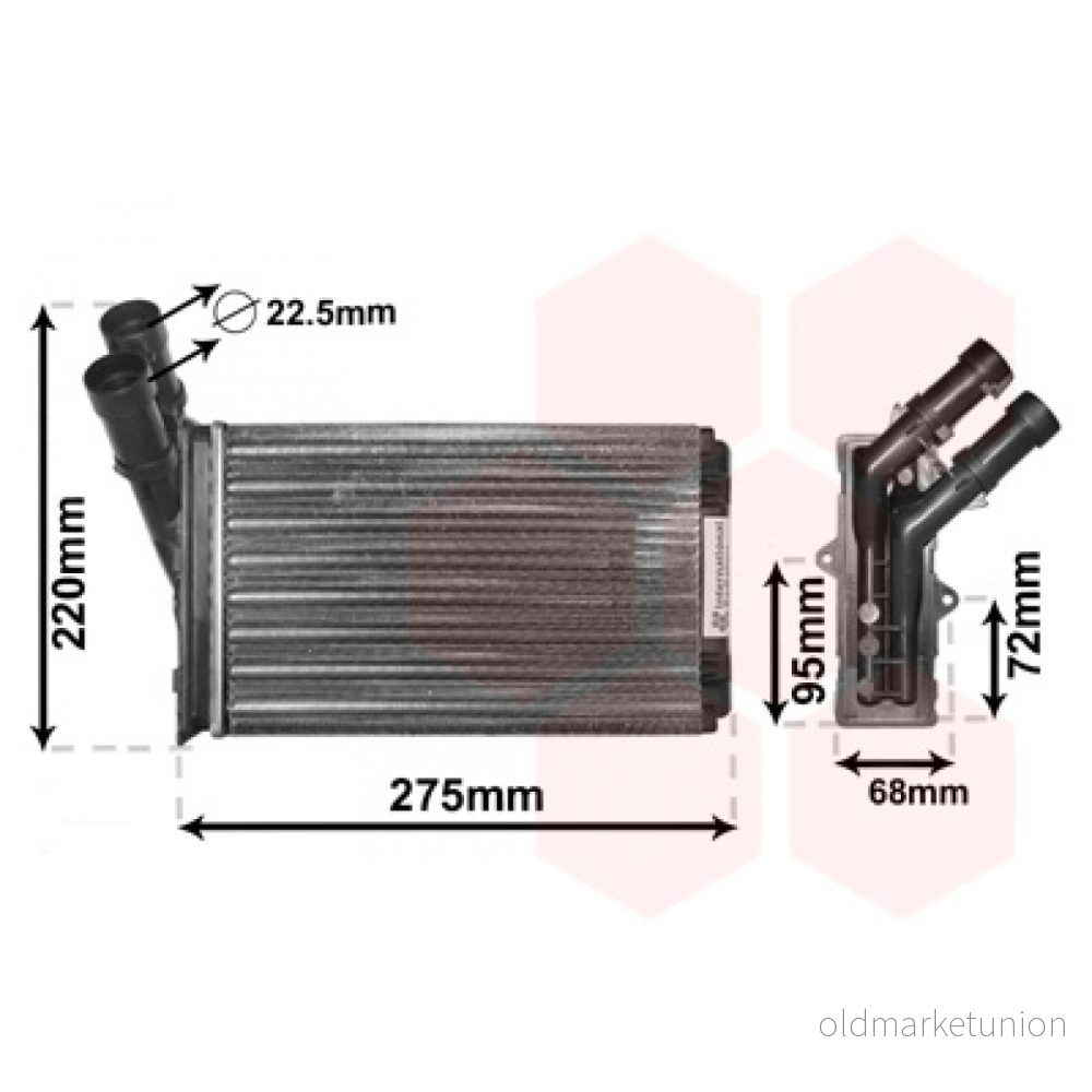 VAN WEZEL 09006055 Radiateur De Chauffage PEUGEOT: 306 3/5 portes, Cabriolet, Partner I Van, CITROËN: ZX portes 5410909146412