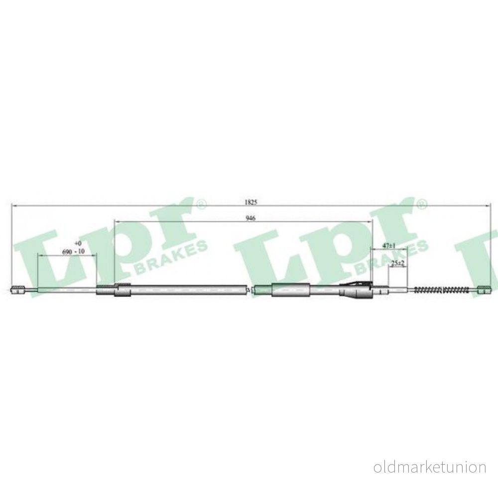 Vajer, parkeringsbroms Lpr C0815B