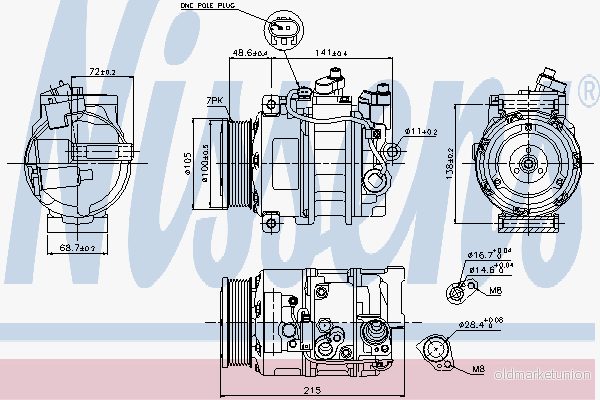 Kompressor, klimatanläggning Nissens 89520 5707286367210